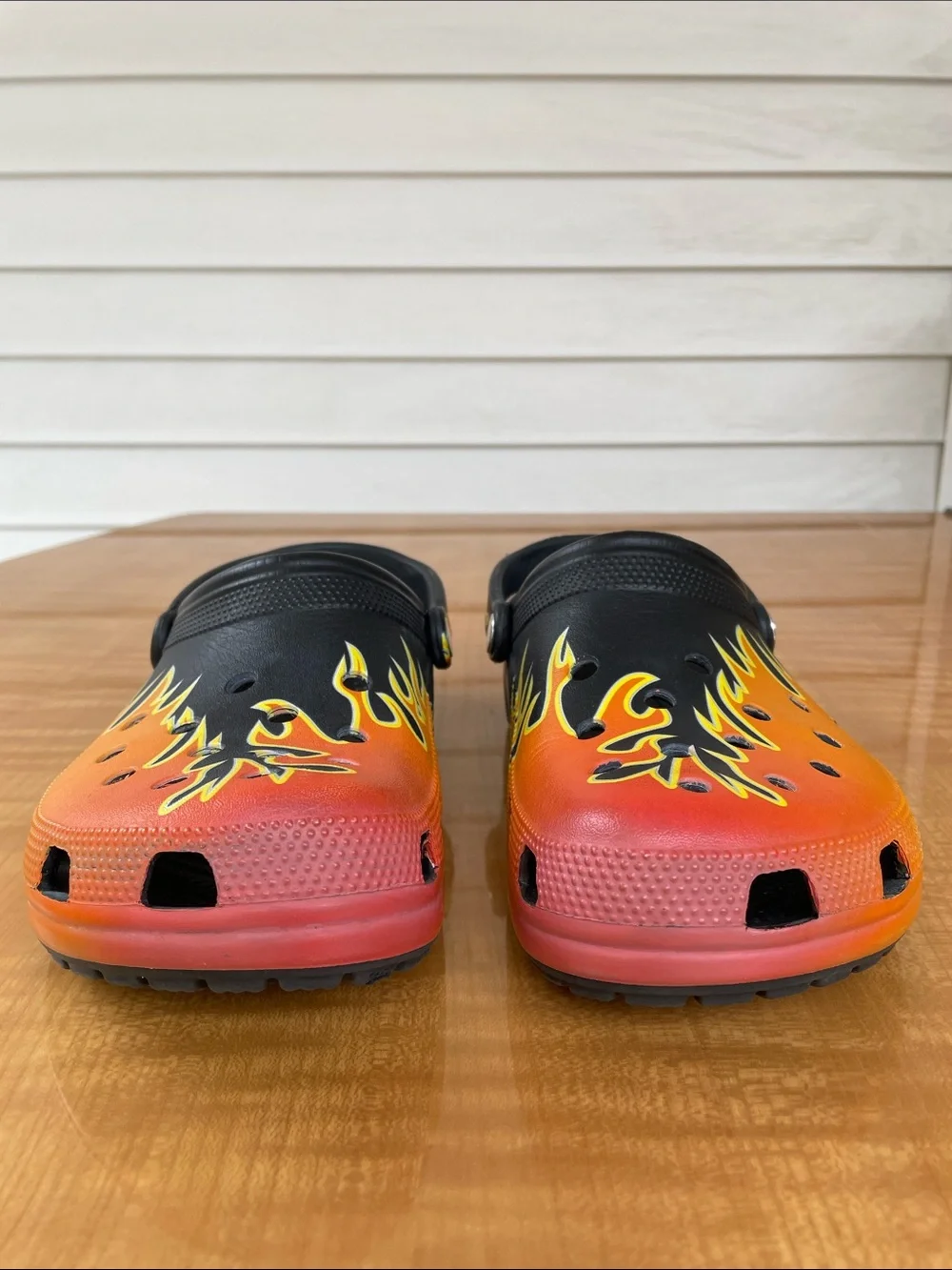 Crocs Classic Flames Clogs Orange Black Size 9 Mens | 11 Women’s